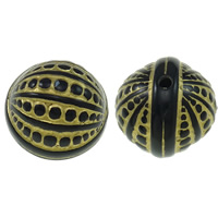 Gold Accent Acrylic Beads Round solid color black Approx 2mm Approx Sold By Bag