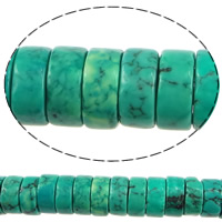 Tyrkysové korálky, Syntetický Turquoise, Rondelle, tmavě zelené, 3.50x6mm, Otvor:Cca 1mm, Délka Cca 16 inch, 10přediva/Lot, Cca 116PC/Strand, Prodáno By Lot