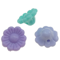 Jelly Stílus Akril gyöngyök, Virág, zselés stílus, kevert színek, 12x7mm, Lyuk:Kb 1.5mm, Kb 1250PC-k/Bag, Által értékesített Bag