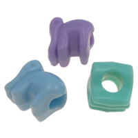 Jelly Stílus Akril gyöngyök, Elefánt, zselés stílus, kevert színek, 10x10x10mm, Lyuk:Kb 4mm, Kb 1250PC-k/Bag, Által értékesített Bag