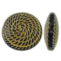 Gold Accent Acrylic Beads Flat Round solid color black Approx 2mm Approx Sold By Bag