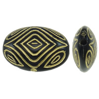 Gold Accent Acrylic Beads Flat Oval solid color black Approx 1.5mm Approx Sold By Bag