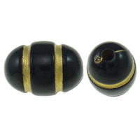 Beads Accent Ouro Acrílico, acrilico, Oval, bronzeado & cor sólida, preto, 14x10mm, Buraco:Aprox 2mm, Aprox 625PCs/Bag, vendido por Bag