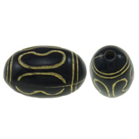 Gold Accent Acrylic Beads Oval solid color black Approx 2mm Sold By Bag