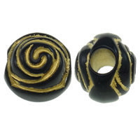 Gold Accent Acrylic Beads Flower solid color black Approx 4mm Approx Sold By Bag