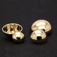 Zinc Alloy Shank Button, Koepel, gold plated, verschillende grootte voor keus, nikkel, lood en cadmium vrij, Gat:Ca 2-3mm, Verkocht door Bag