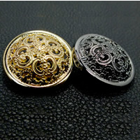 Zinc Alloy Shank Button Flat Round plated & hollow mixed colors nickel lead & cadmium free Approx 1-2mm Sold By Bag