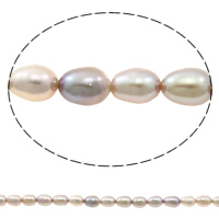 Rýže kultivované sladkovodní perle, Sladkovodní Pearl, přírodní, nachový, Grade, 5-6mm, Otvor:Cca 0.8mm, Prodáno za 15 inch Strand