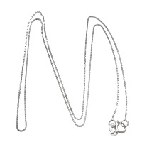 925 Sterling Silver Halsband Kedja, platinerade, box kedja, 0.80mm, Längd Ca 18 inch, 10Strands/Lot, Säljs av Lot