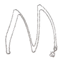 925 Sterling Silver Náhrdelník Chain, barva stříbrná á, Singapur řetěz, Délka Cca 18 inch, 10přediva/Lot, Prodáno By Lot