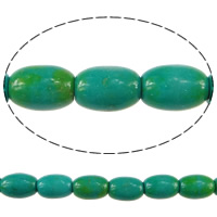 Grânulos de turquesas, Turquesa sintética, Oval, verde, 6x4.50mm, Buraco:Aprox 1mm, comprimento Aprox 16 inchaltura, 20vertentespraia/Lot, Aprox 64PCs/Strand, vendido por Lot