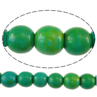 Grânulos de turquesas, Turquesa sintética, Roda, verde, 7.50x8mm, Buraco:Aprox 1mm, comprimento Aprox 16 inchaltura, 20vertentespraia/Lot, Aprox 56PCs/Strand, vendido por Lot