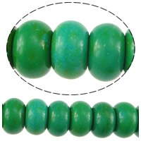 Perles turquoises, turquoise synthétique, rondelle, vert, 5x8mm, Trou:Environ 1mm, Longueur Environ 16 pouce, 20Strandstoron/lot, Environ 79PC/brin, Vendu par lot