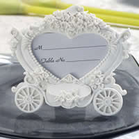 Kaartclips, Hars, Baby kinderwagen, met foto medaillon, wit, 120x110mm, 20pC's/Lot, Verkocht door Lot