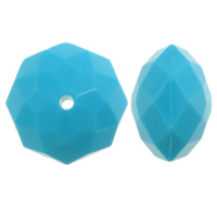 Solid Color Akryylihelmet, Akryyli, Rondelli, kasvot & yksivärinen, skyblue, 16x22mm, Reikä:N. 2mm, N. 125PC/laukku, Myymät laukku