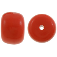 Grânulos acrílicos de cor sólida, acrilico, Rondelle, vermelho, 14x20mm, Buraco:Aprox 3mm, Aprox 125PCs/Bag, vendido por Bag