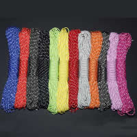 Paracord, Paracord 330, 7-filati, colori misti, 4mm, Lunghezza 155 m, 5Strandstrefolo/lotto, 31m/filo, Venduto da lotto