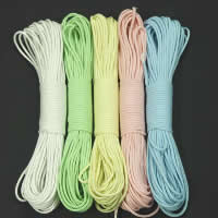 corda, 330 Paracord, 9-fio & luminosa, cores misturadas, 4mm, 5vertentespraia/Lot, 31m/Strand, vendido por Lot