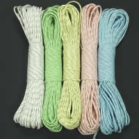 Paracord, 330 Paracord, 9-garen & luminated, gemengde kleuren, 4mm, Lengte 155 m, 5strengen/Lot, 31m/Strand, Verkocht door Lot