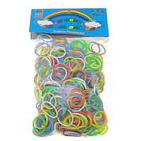 banden Weefgetouw, Rubber, synthetisch, vastgehecht haaknaald & met S clip & voor kinderen, gemengde kleuren, nikkel, lood en cadmium vrij, 2mm, 16mm, 50Tassen/Lot, Verkocht door Lot