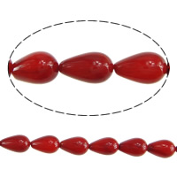 Natuurlijke koraal kralen, Natuurlijke Coral, Traan, rood, 5x7mm, Gat:Ca 0.5mm, Lengte Ca 16 inch, 5strengen/Lot, Ca 36pC's/Strand, Verkocht door Lot