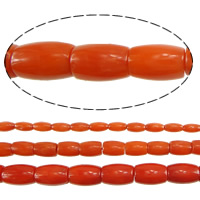 Perles en corail naturel, ovale, normes différentes pour le choix, orange rougeâtre, Trou:Environ 0.5mm, Longueur Environ 16 pouce, Vendu par lot