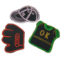 Iron på Patches, Duk, med bokstaven mönster, blandade färger, 58x77x1mm-83x64x1mm, 99PC/Bag, Säljs av Bag