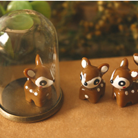 Cover hætteglas glasindsats, Resin, Deer, brun, 13x18mm, 20pc'er/Lot, Solgt af Lot