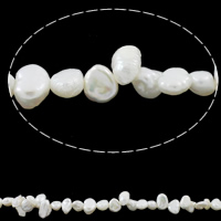 Keishi odlad sötvattenspärla pärlor, Freshwater Pearl, naturlig, vit, 5-9mm, Hål:Ca 0.8mm, Såld Per Ca 15.1 inch Strand