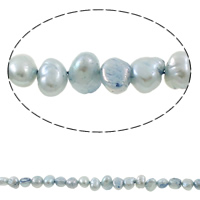 Barok ferskvandskulturperle Beads, Ferskvandsperle, lyseblå, 6-7mm, Hole:Ca. 0.8mm, Solgt Per Ca. 14.5 inch Strand