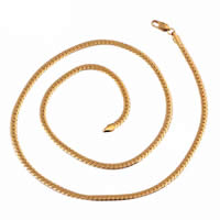 Gets® Smycken Halsband, Mässing, 18K guldpläterad, ormkedja, nickel, bly och kadmium gratis, 4mm, Såld Per Ca 23.5 inch Strand