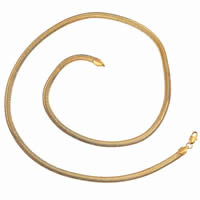 Gets® Smycken Halsband, Mässing, 18K guldpläterad, ormkedja, nickel, bly och kadmium gratis, 6mm, Såld Per Ca 23.5 inch Strand