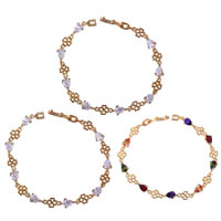 Bracelet Bijoux Gets®, laiton, Plaqué d'or 18K, avec zircone cubique, plus de couleurs à choisir, protéger l'environnement, sans nickel, plomb et cadmium, 4-8mm, Vendu par Environ 7.5 pouce brin