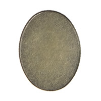 Messing Broche Bevindingen, Plat Ovaal, antiek brons plated, nikkel, lood en cadmium vrij, 31x41mm, Binnendiameter:Ca 30x40mm, 200pC's/Lot, Verkocht door Lot