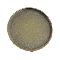 Apprêts broche en laiton, Plat rond, Plaqué de couleur de bronze antique, protéger l'environnement, sans nickel, plomb et cadmium, 22x22mm, Diamètre intérieur:Environ 20mm, 200PC/lot, Vendu par lot