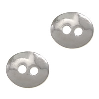 Broche botón oval, metal, Redondo Aplanado, chapado en color de platina, libre de níquel, plomo & cadmio, 12x10mm, agujero:aproximado 2mm, 200PCs/Grupo, Vendido por Grupo