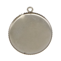 Brass Pendant Findings Flat Round platinum color plated nickel lead & cadmium free Approx 2mm Inner Approx 25mm Sold By Lot