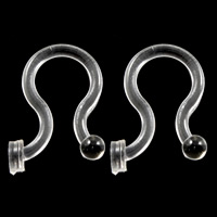 PC Plaisteacha Hook earring, soiléir, 7x10x1mm, 500ríomhairí pearsanta/Lot, Díolta De réir Lot