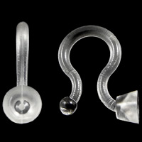 PC Plaisteacha Hook earring, soiléir, 3x11mm, Trastomhas Istigh:Thart 2.5mm, 500ríomhairí pearsanta/Lot, Díolta De réir Lot