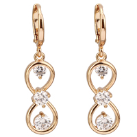 Gets® Jewelry Earring Brass Number 8 18K gold plated with cubic zirconia nickel lead & cadmium free Sold By Pair