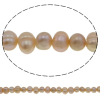 Kartoffel ferskvandskulturperle Beads, Ferskvandsperle, naturlig, lyserød, 6-7mm, Hole:Ca. 0.8mm, Solgt Per 14.5 inch Strand