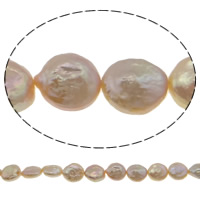 Coin Kulturan Slatkovodni Pearl perle, Novčić, prirodan, roze, 11-12mm, Rupa:Približno 0.8mm, Prodano Per Približno 14.5 inčni Strand