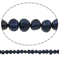 Barokní kultivované sladkovodní perle, Sladkovodní Pearl, černý, 5-6mm, Otvor:Cca 0.8mm, Prodáno za 14.5 inch Strand