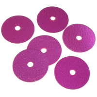 Sequin en plastique, Plat rond, peinture, carmin rose, 8x1mm, Trou:Environ 1mm, Environ 25000PC/sac, Vendu par sac