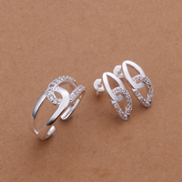 Finger ring & earring Brass real silver plated with cubic zirconia lead & nickel free US Ring Sold By Set