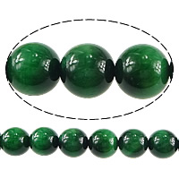 Contas de olho de tigre, Roda, verde, 12mm, Buraco:Aprox 1.2mm, comprimento Aprox 15 inchaltura, 2vertentespraia/Lot, Aprox 32PCs/Strand, vendido por Lot