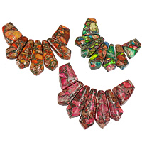 Impression Jasper Beads mixed colors 15-30x21- Approx 1mm Length Approx 4 Inch Sold By Lot