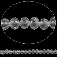 Contas de Cristal Rondelle, imitação de cristal CRYSTALLIZED™, transparente branco, 4x6mm, Buraco:Aprox 1mm, comprimento Aprox 18 inchaltura, 10vertentespraia/Bag, Aprox 120PCs/Strand, vendido por Bag