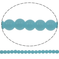 كريستال الخرز جولة, بلور, فيروز, 8mm, حفرة:تقريبا 1.5mm, طول 12.7 بوصة, 10جدائل/حقيبة, تباع بواسطة حقيبة