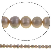 Kartoffel ferskvandskulturperle Beads, Ferskvandsperle, naturlig, lilla, 8-9mm, Hole:Ca. 0.8-1mm, Solgt Per 14.5 inch Strand